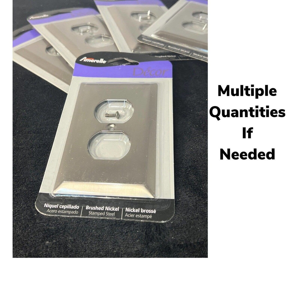 Set Of 5 - AMERELLE DECOR 163DBN DUPLEX WALL COVER BRUSHED NICKEL FREE SHIPPING